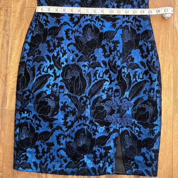 NWT Anthropologie Eva Franco blue/black damask floral dress size 6 - Picture 5 of 9